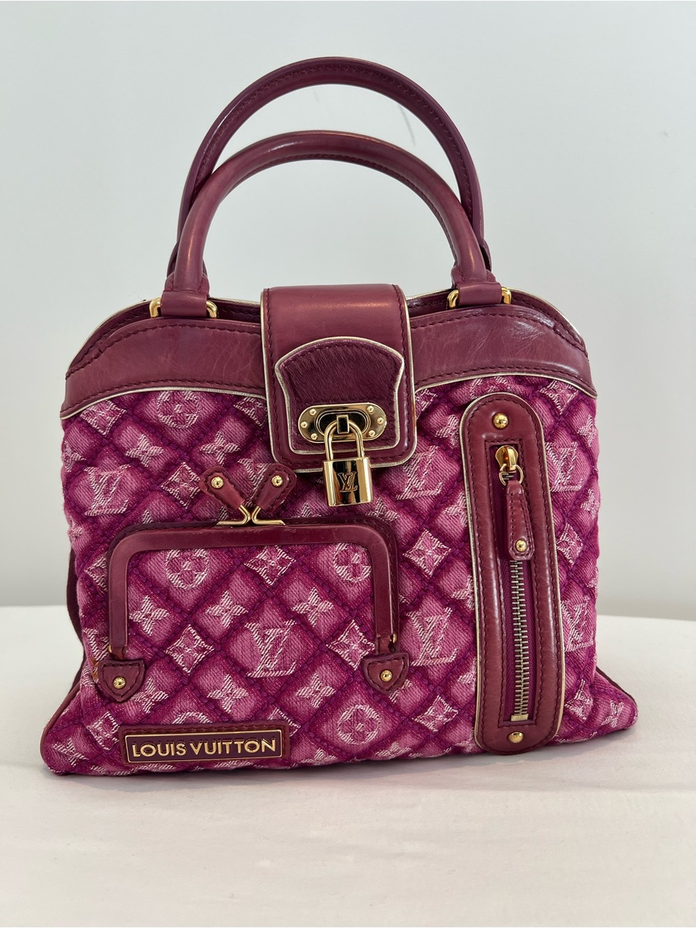 Louis Vuitton Quilted Pink Monogram Satchel with Gold Hardware - Picture 1 of 6